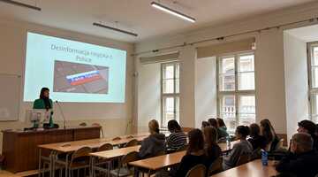 Uczniowie II LO w Nowym Targu na warsztatach medialnych w UPJPII 8 IV 2025